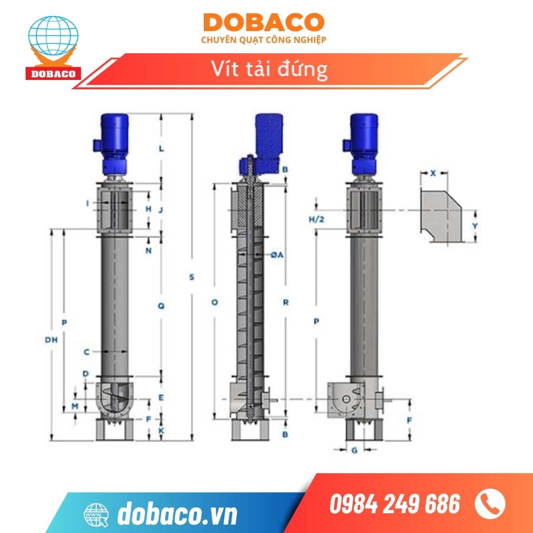 Vít tải đứng là gì? Cấu tạo, Ưu nhược điểm và Ứng dụng Vít tải đứng