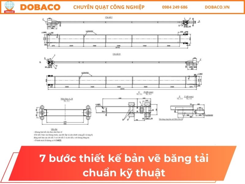 7 bước thiết kế bản vẽ băng tải chuẩn kỹ thuật