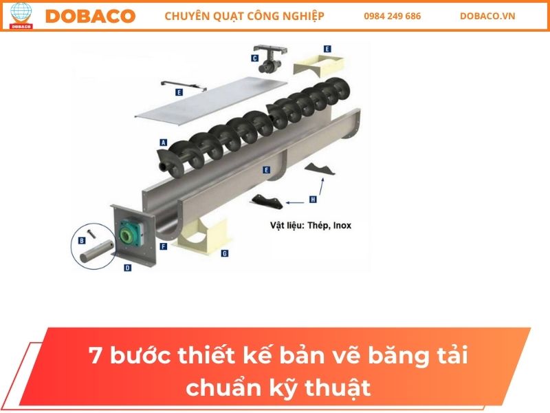 7 bước thiết kế bản vẽ băng tải chuẩn kỹ thuật