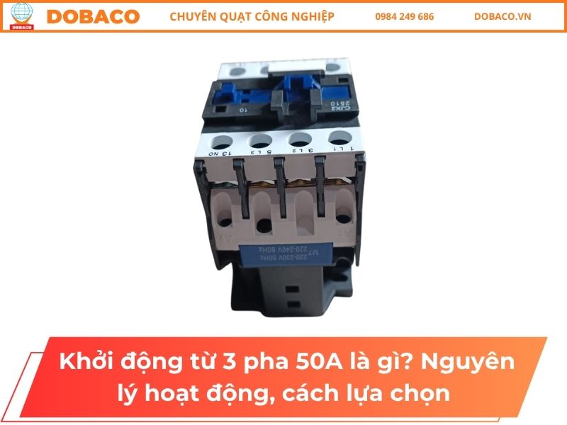 Khởi động từ 3 pha 50A là gì_ Nguyên lý hoạt động, cách lựa chọn