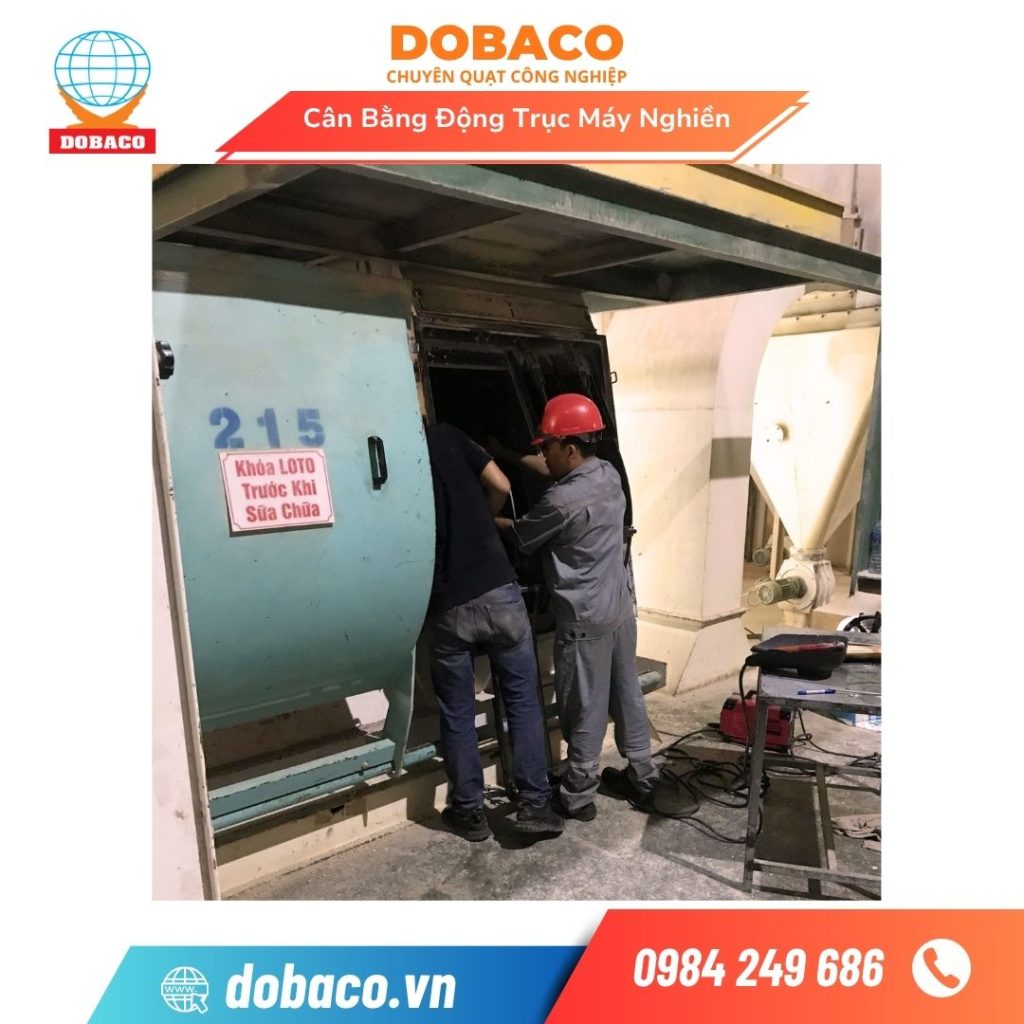 Cân bằng động trục máy nghiền