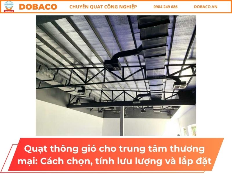 Quạt thông gió cho trung tâm thương mại: Cách chọn, tính lưu lượng và lắp đặt