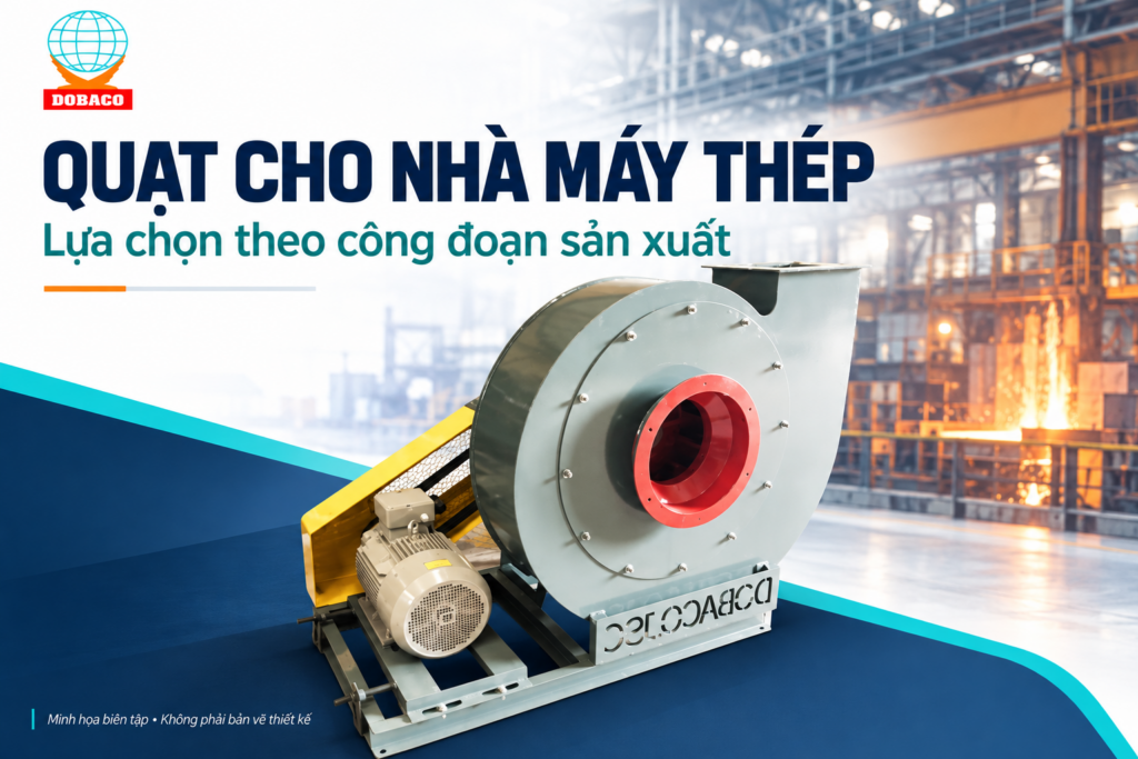 Quạt công nghiệp cho nhà máy thép: chọn theo công đoạn