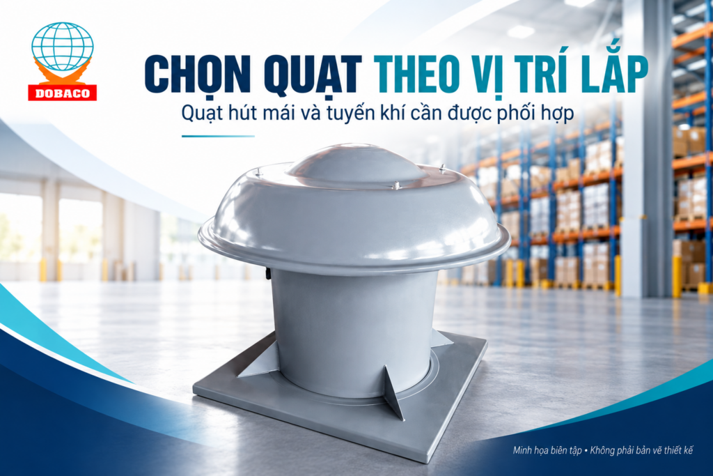 Quạt công nghiệp cho kho logistics: chọn theo luồng vận hành Chọn quạt theo vị trí lắp