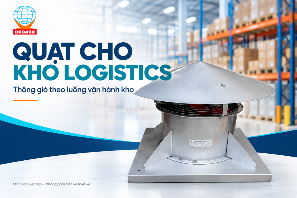 Quạt công nghiệp cho kho logistics: chọn theo luồng vận hành