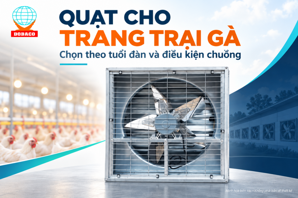 Quạt công nghiệp cho trang trại gà: chọn theo tuổi đàn